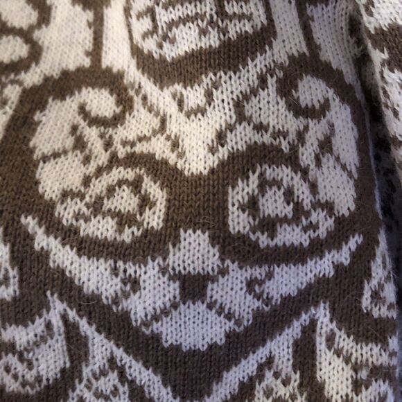 Peruvian Link Alpaca Collection Cardigan Womens Sz M Cocoa Cream Eclectic Jauja - Picture 7 of 16